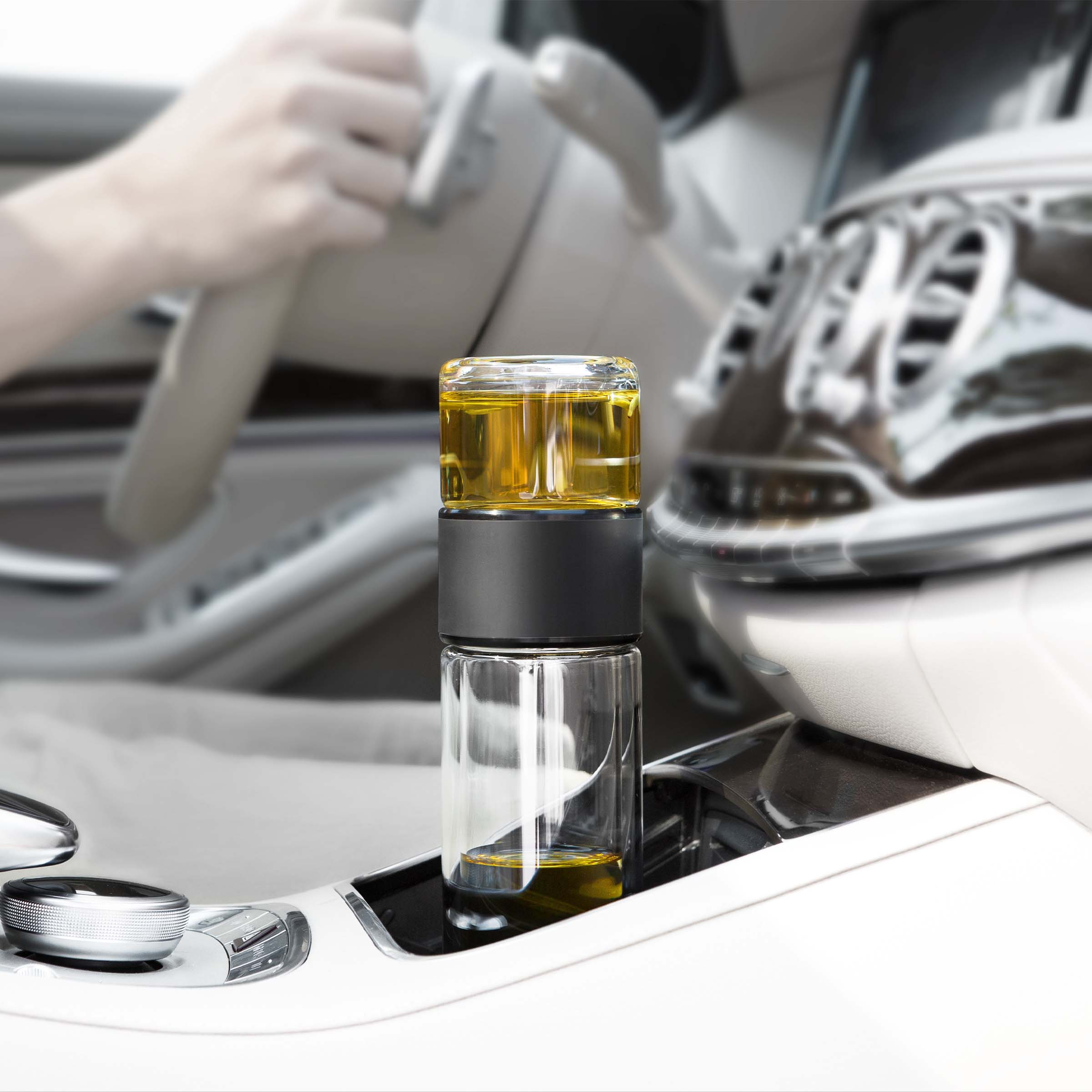 Transparente Teeflasche Nomad Black (238 ml)