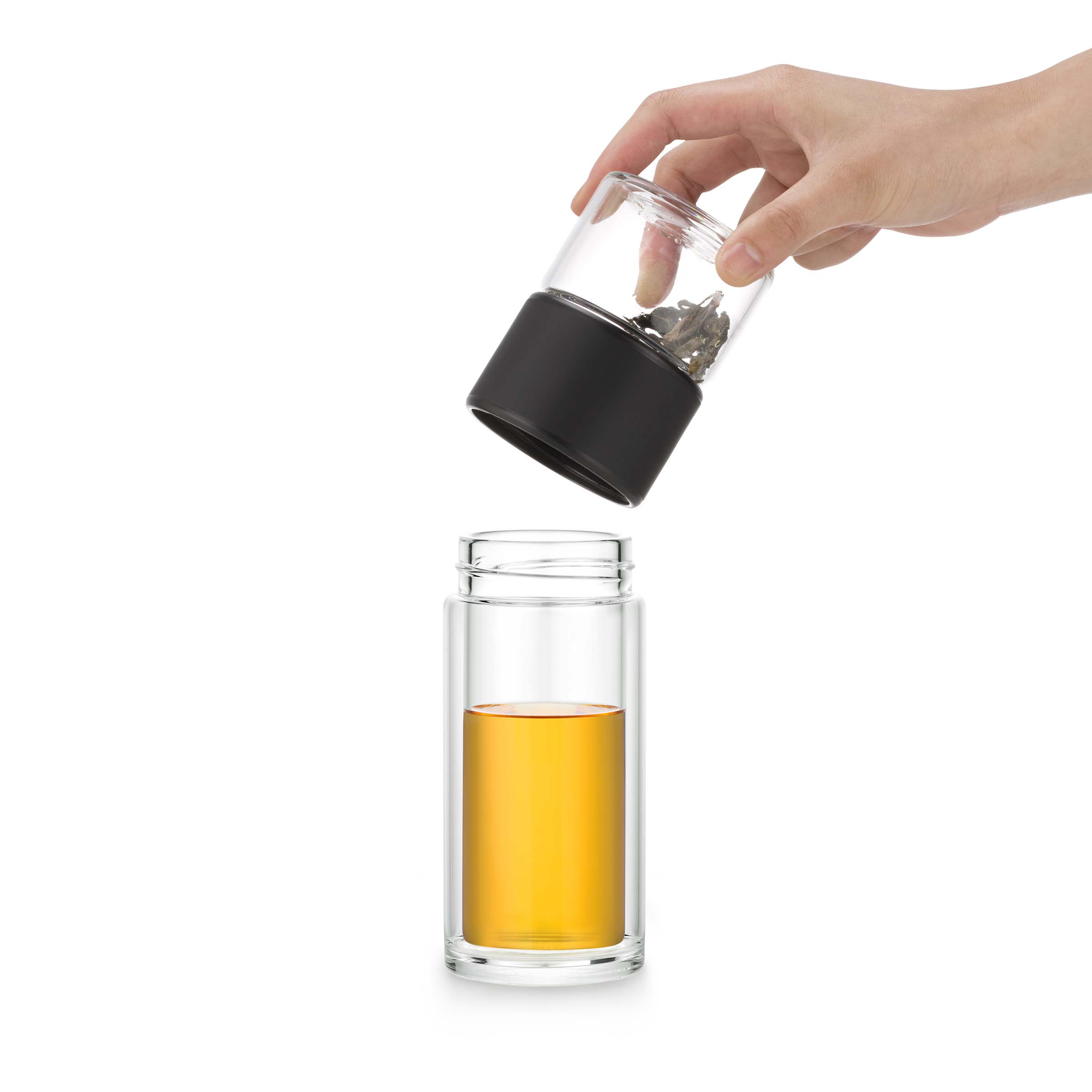 Transparente Teeflasche Nomad Black (238 ml)